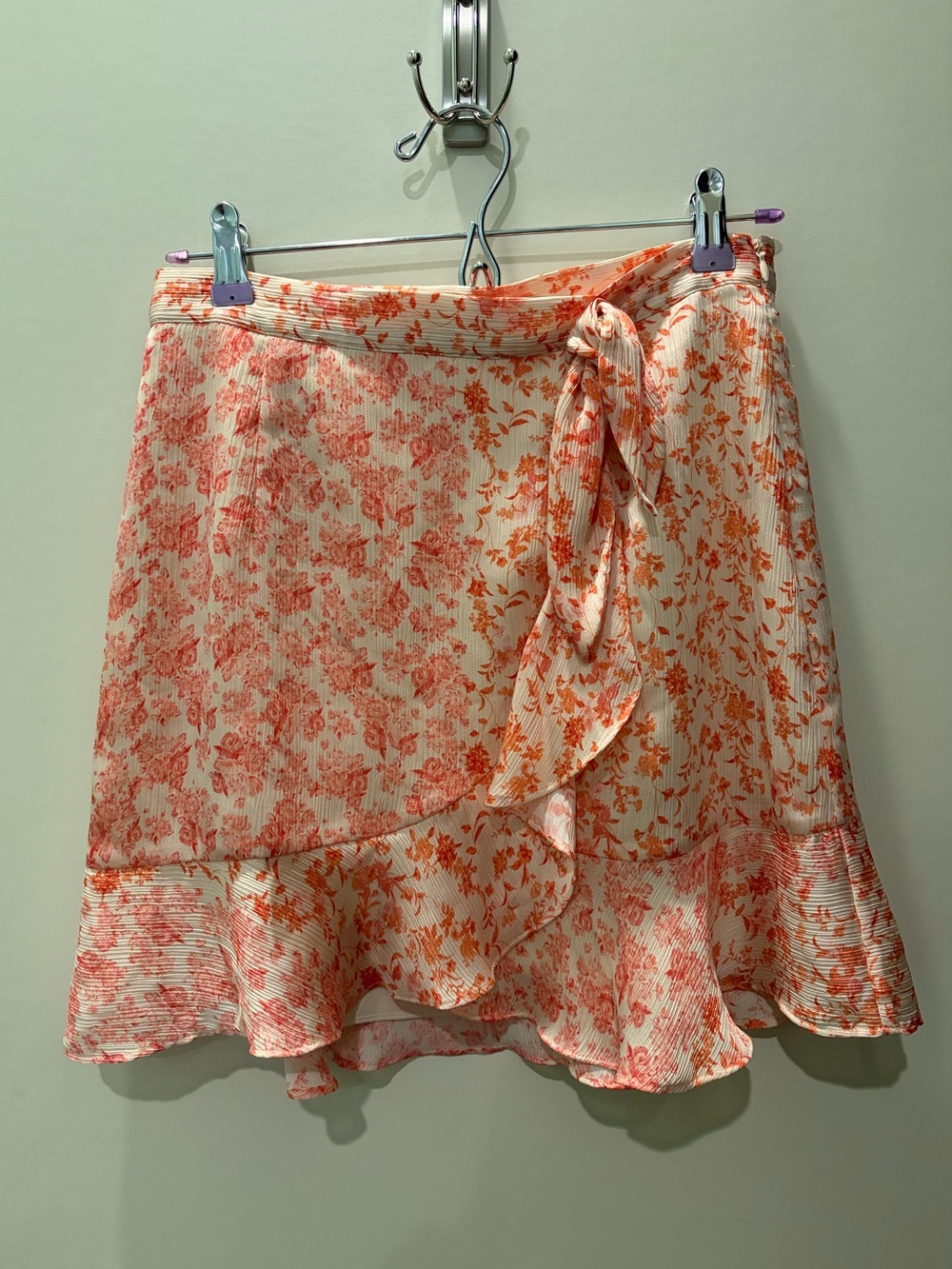 Gianni Bini Floral Faux Wrap Mini Skirt